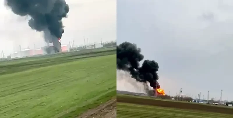 В ходе атаки украинских БПЛА повреждён пункт перевалки нефти «Кавказская» в Краснодарском крае