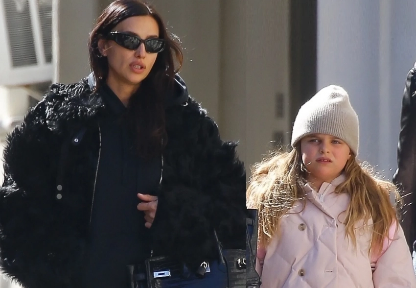 Ирина Шейк с дочерью Леей прогулялись по Нью-Йорку и подали милостыню бездомной