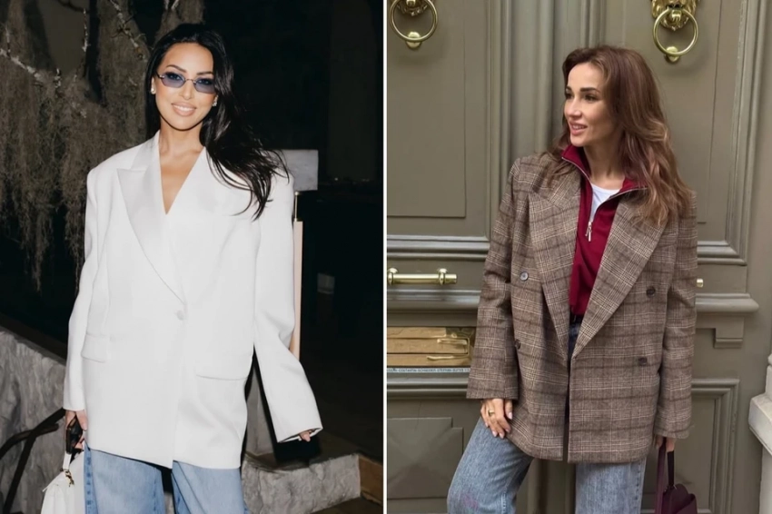 Звезды в пиджаках: Чехова — в жакете в клетку и свитшоте, Алсу — в парадном белом и джинсах-шароварах