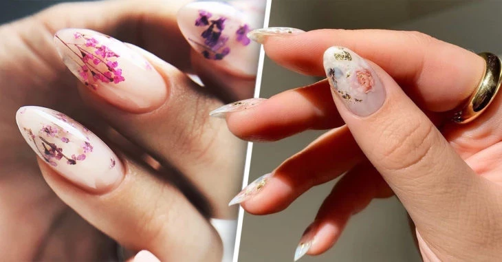 Естественность и уникальность: 5 идей маникюра с сухоцветами