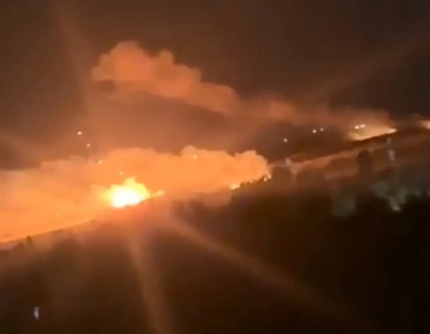 Пожар в результате ночного налёта «Гераней» на аэродром «Школьный» в Одессе продолжался несколько часов