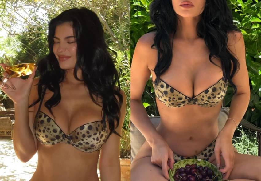 Кайли Дженнер показала фигуру в леопардовом бикини