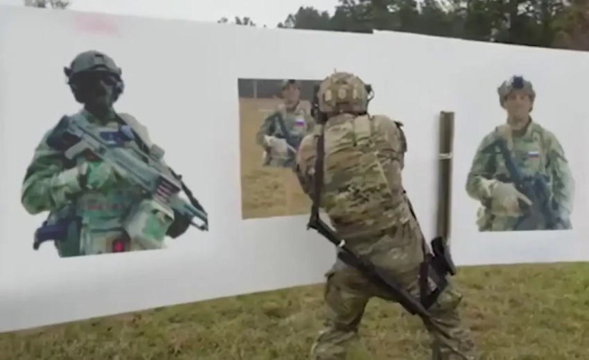 Видеодоказательство: натовские солдаты отрабатывают стрельбу по мишеням в виде изображений наших военных